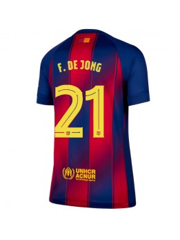 Billige Barcelona Frenkie de Jong #21 Hjemmedrakt Dame 2025-26 Kortermet